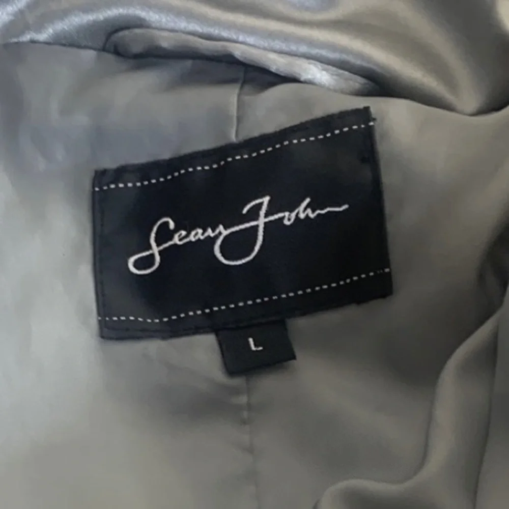 Sean John Silver Mid-length Quilted Puffer Coat